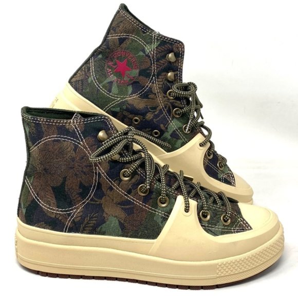 Converse Chuck Construct Black Joy Platform Shoes Grassy Jacquard Men’s A05308C - Picture 3 of 10